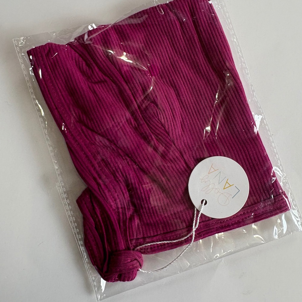 Dolly Lana Magenta Pink Baby‎ Bonnet Ribbed Chin Tie Rayon Spandex NB-6M NEW